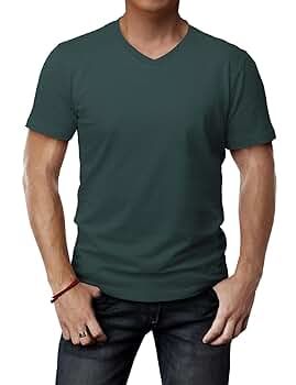 Tシャツ・カットソー HUECLOSET Athleisure V Neck Short T-Shirt 25KERO369 H2H Men v Neck t Shirts Comfortable Short Sleeve BALSAMGREEN
