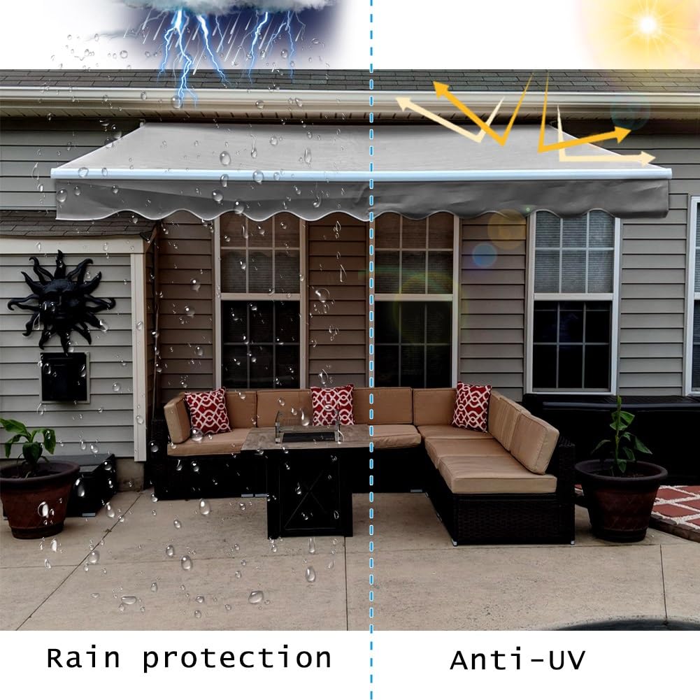 UV-beständig Markisenbespannung Markisenstoff Aus Polyester Markisentuch Mit Volant Für Balkon Veranda Markisen 4x2m 4.5x3.0m 6x2.5m (ohne Rahmen)(4.5x2.5m)