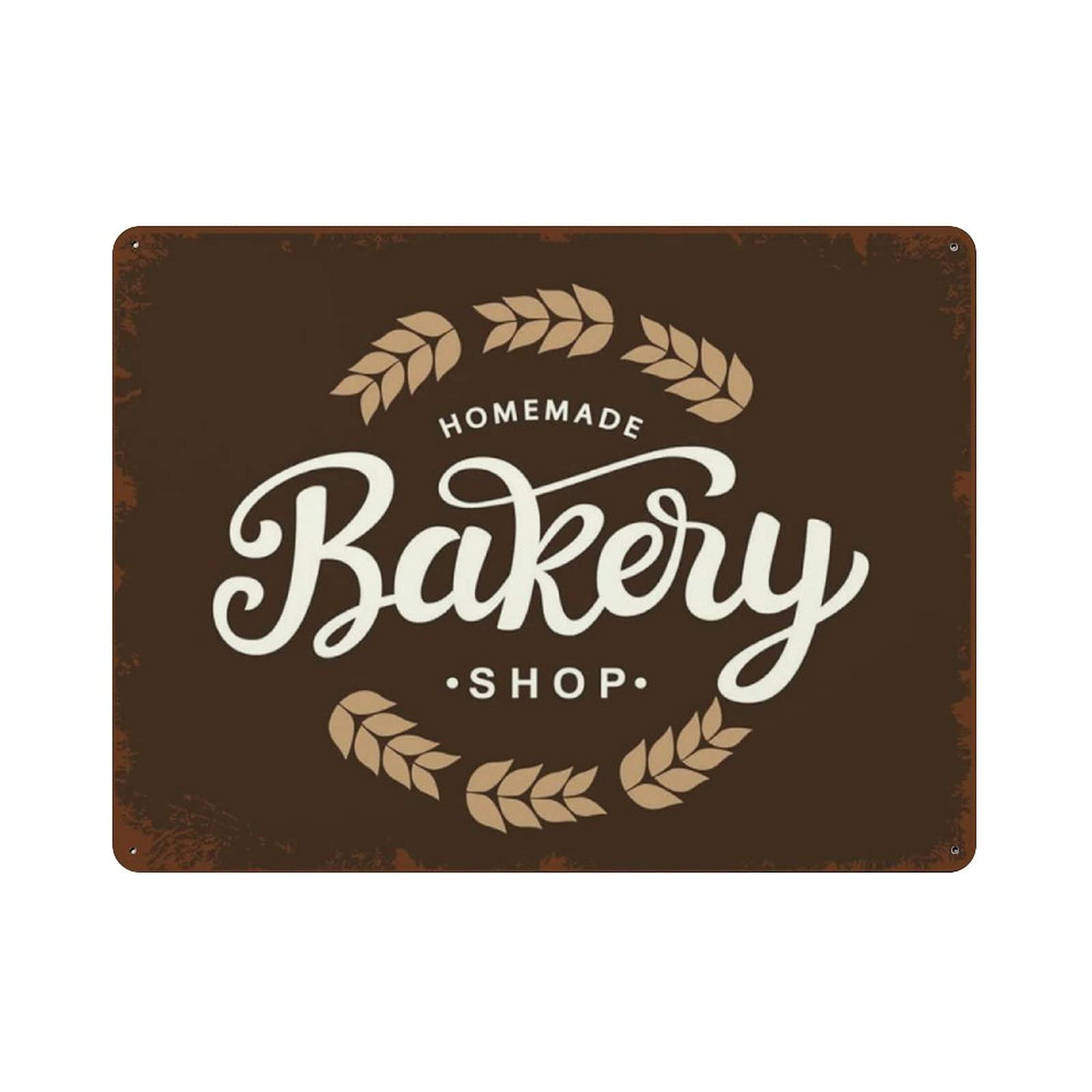 Metal Tin Sign Homemade Bakery Shop Vintage Tin Poster Metal Sign Wall Decoration Country Kitchen Home Garage Decor 12"x16"