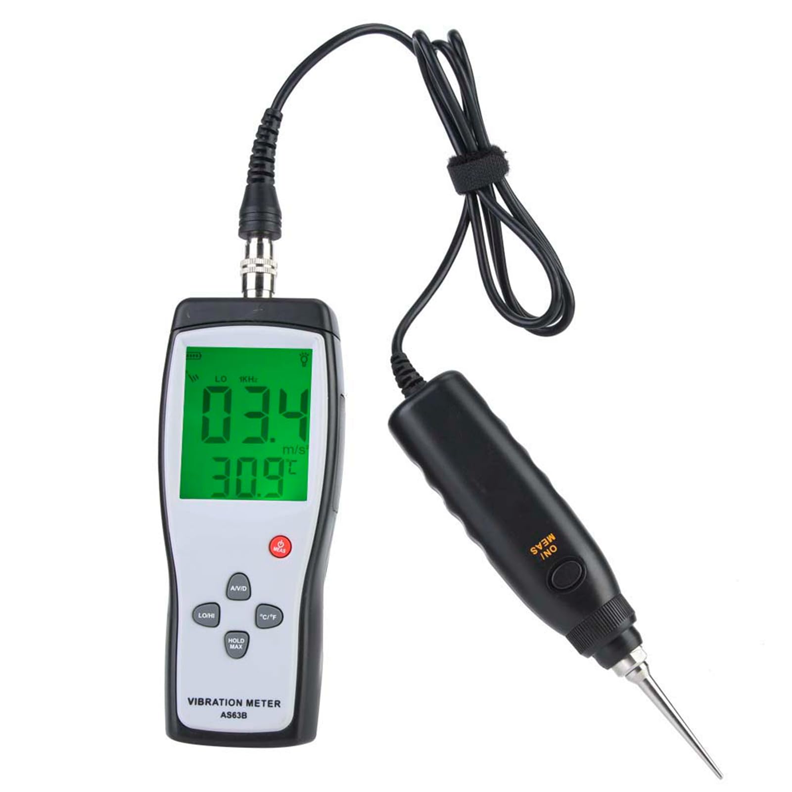 Vibrationsanalysator-Tester, LCD-Vibrationsanalysator, LCD-Vibrationstester, Messgerät, Vibrometer, Messgerät, Analysator, Vibrationstester AS63B, Analysieren Sie den Eingang