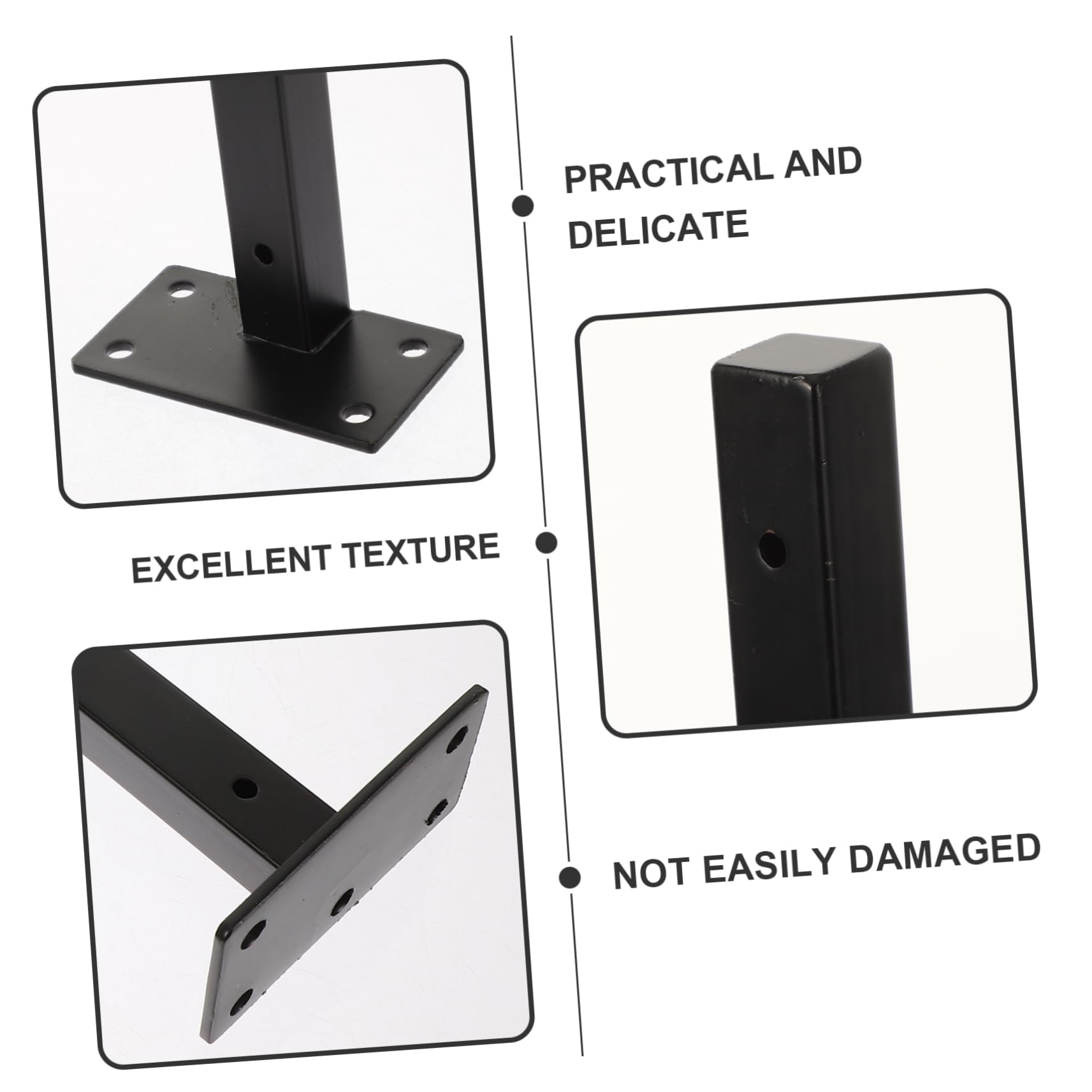 NUOBESTY 4pezzi Staffa Per Cartello Sospeso in Acciaio Inox Supporto Per Mensole Galleggianti Nero Staffe Di Rinforzo Per Mensole Ferramenta Per Montaggio Parete Compresa