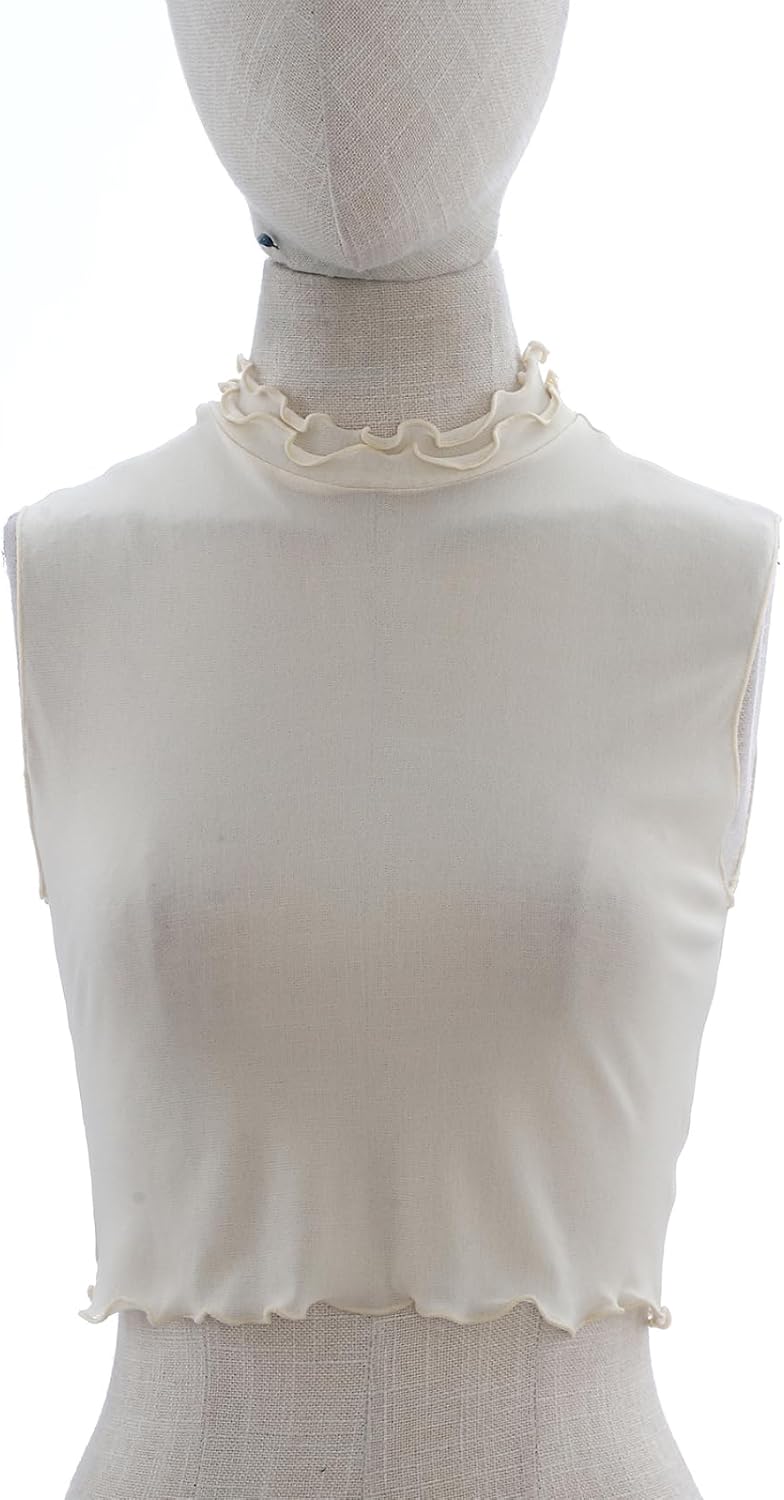 Detachable Turtleneck Dickey Collar For Women Nylon Half Mock Fake Neck Top Under Blouses