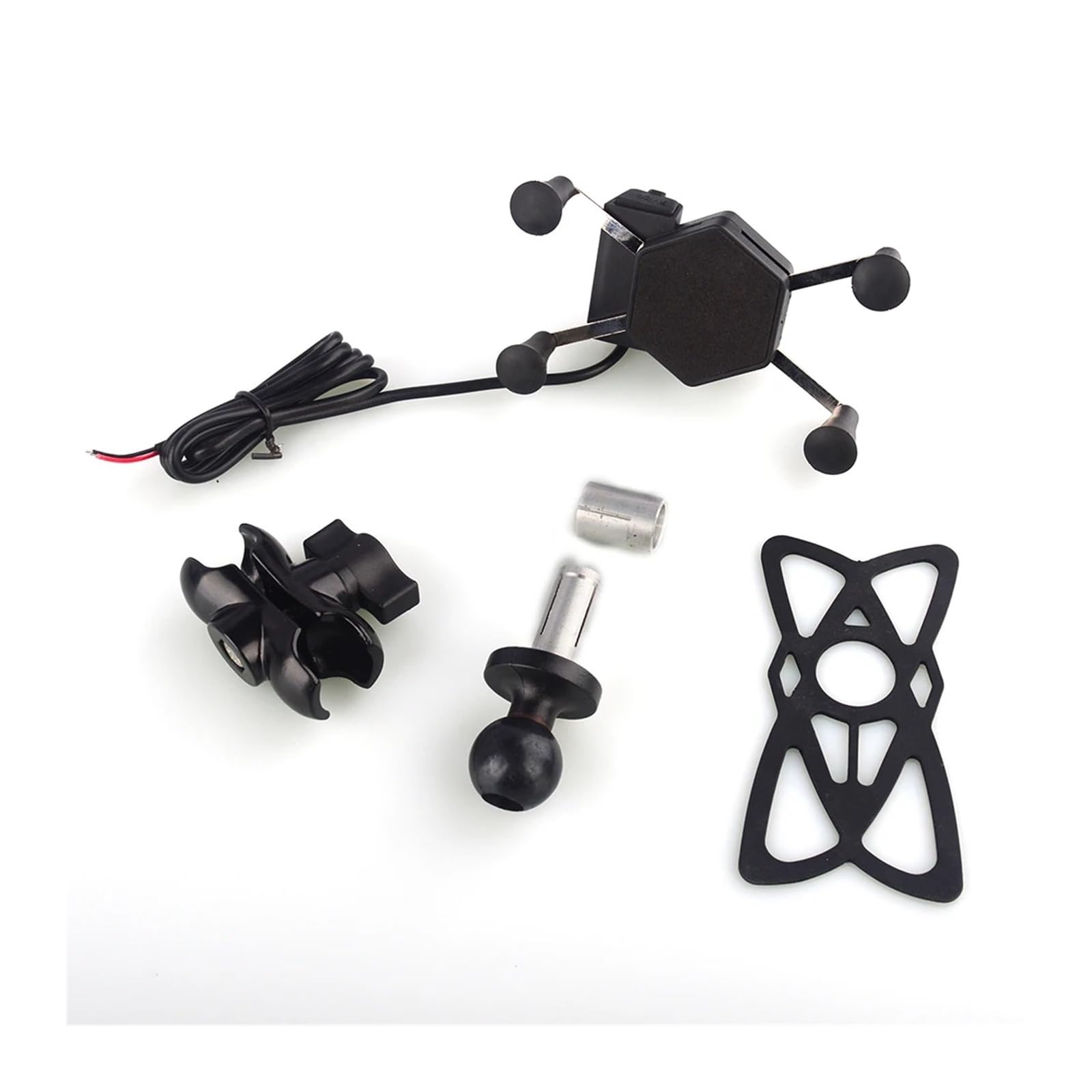 Uchwyt ramy nawigacyjnej uchwyt na telefon widelec wspornik do montażu na trzpieniu motocyklowym nawigacji GPS ładowarka USB do YZF-R1 YZFR1M/S do YZF-R6 YZF-R6S 2002 2018 (z ładowarką USB)