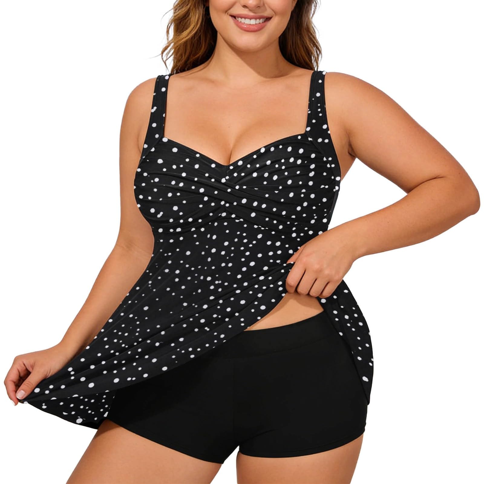 WWricotta Traje de baño Tankini de Talla Grande con Aros de sujeción y Tirantes Ajustables, en Fibres douces, léger y Confortable, Ideal para Loisirs nautiques, Moda 2025 UNE pièce