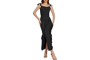 Elegant Satin Cowl Neck Maxi Dress