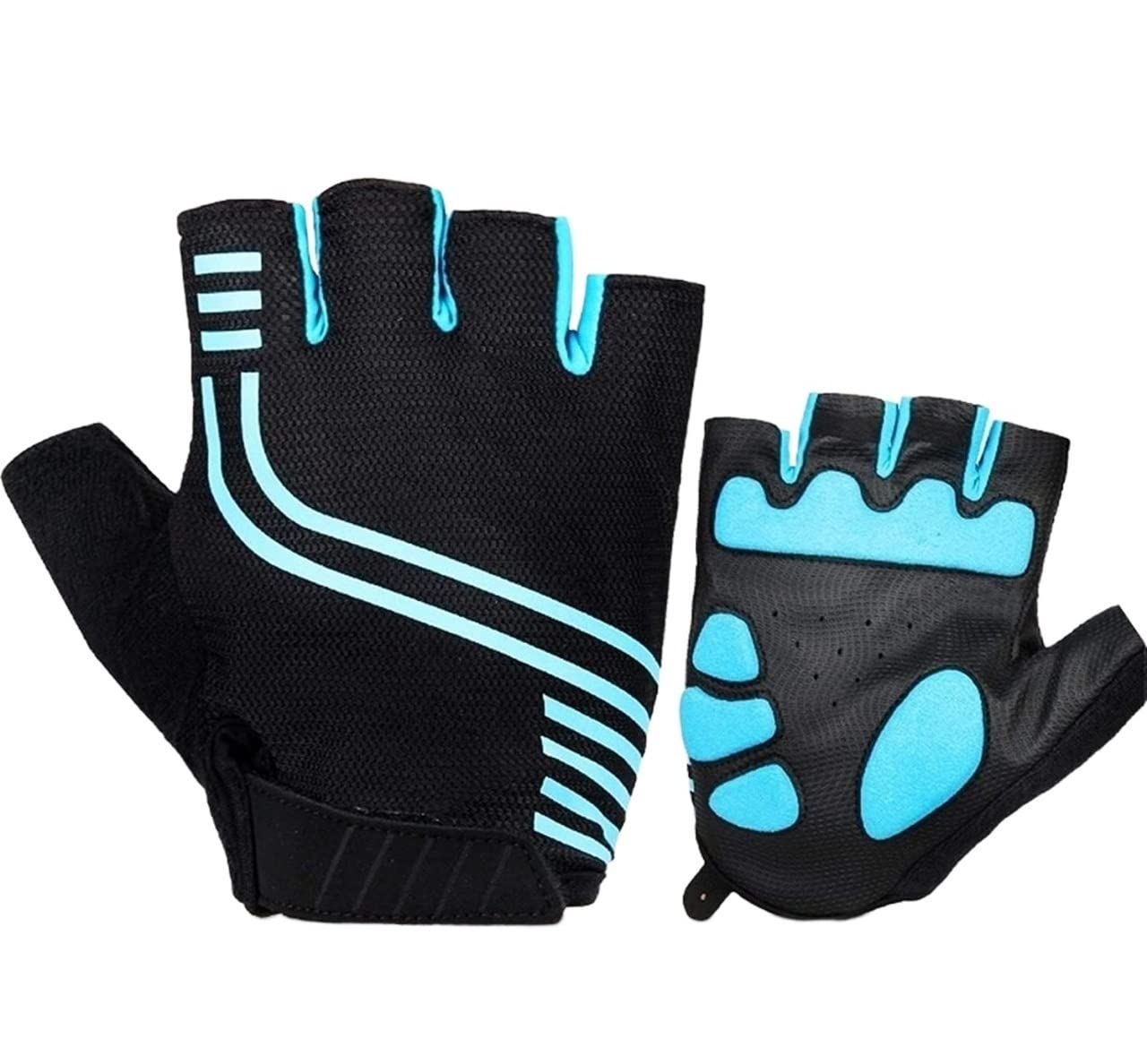 Guanti da Moto Guanti Bici Guanti Da Ciclismo Sportivi Guanti Da Bicicletta Con Mezze Dita Guanti Da Ciclismo Su Strada MTB Antiscivolo Imbottiti Guanti mtb Guanti Ciclismo ( Color : Blu , Size : M )