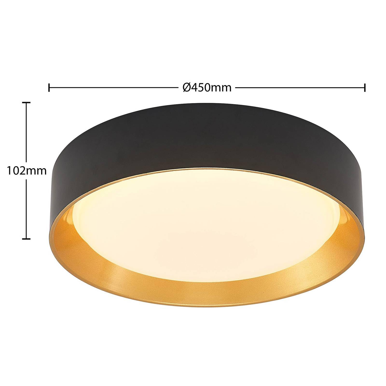 Lindby LED Deckenleuchte Kambia (Modern) in Schwarz aus Aluminium (1 flammig,) - Lampe Deckenlampe Wohnzimmerleuchte
