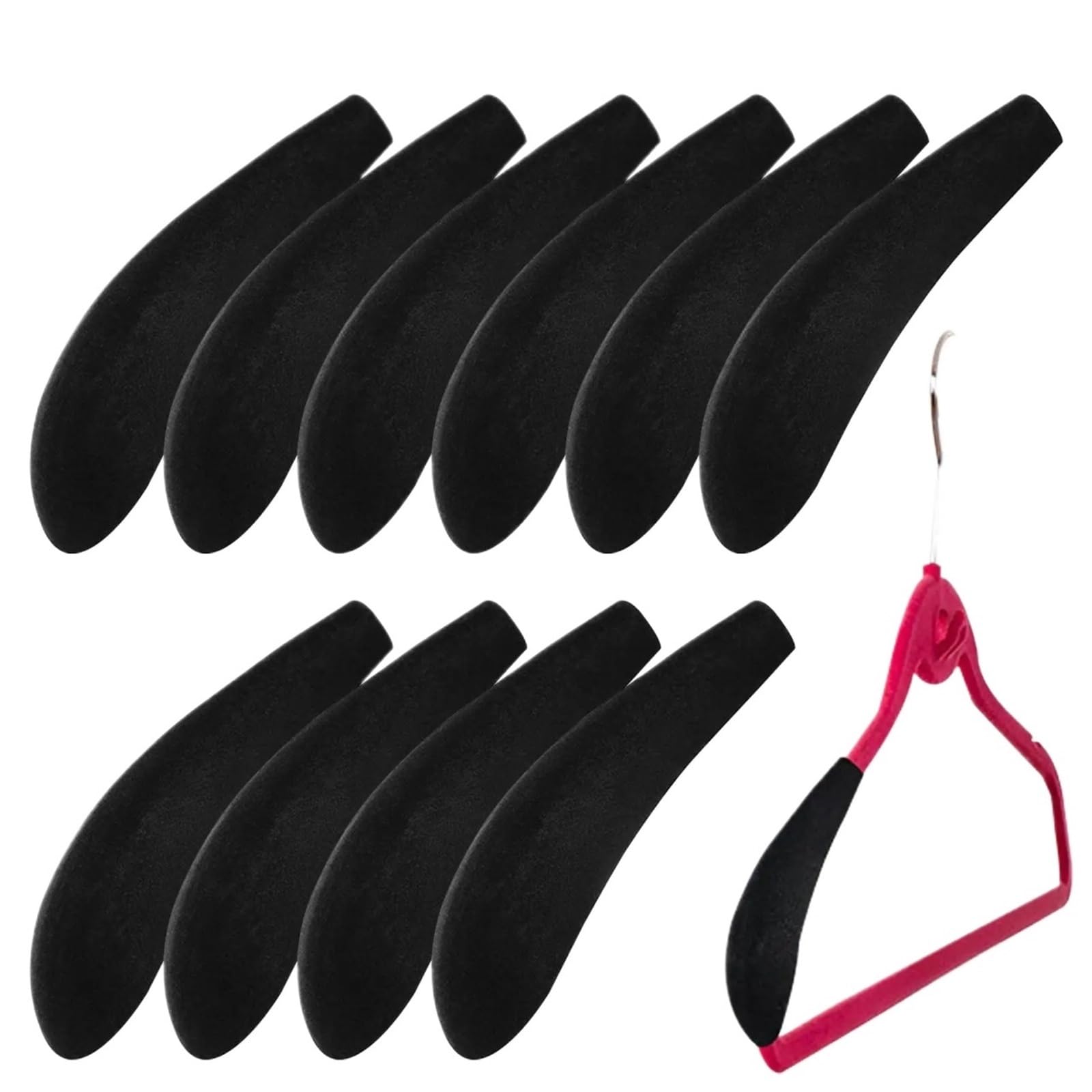Hanger Shoulder Pads Hanger Shoulder Supports 10 Pieces Flocked Anti-deformation Pads Shaping No Bump Forms For Sweater Clothing Coat Dresses