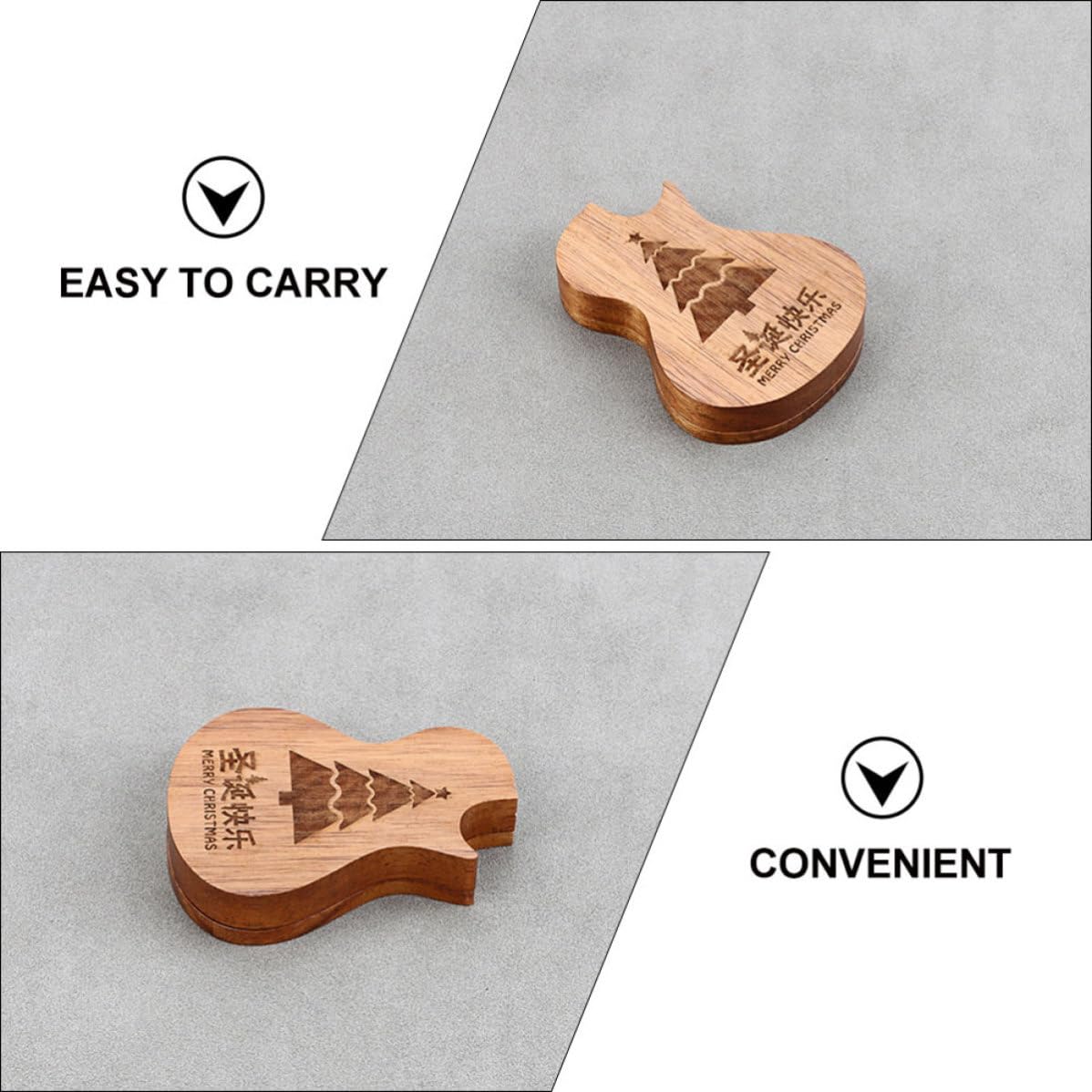 Toddmomy 5 Pièces Boîte à Médiators en Bois, Rangement Portable à 3