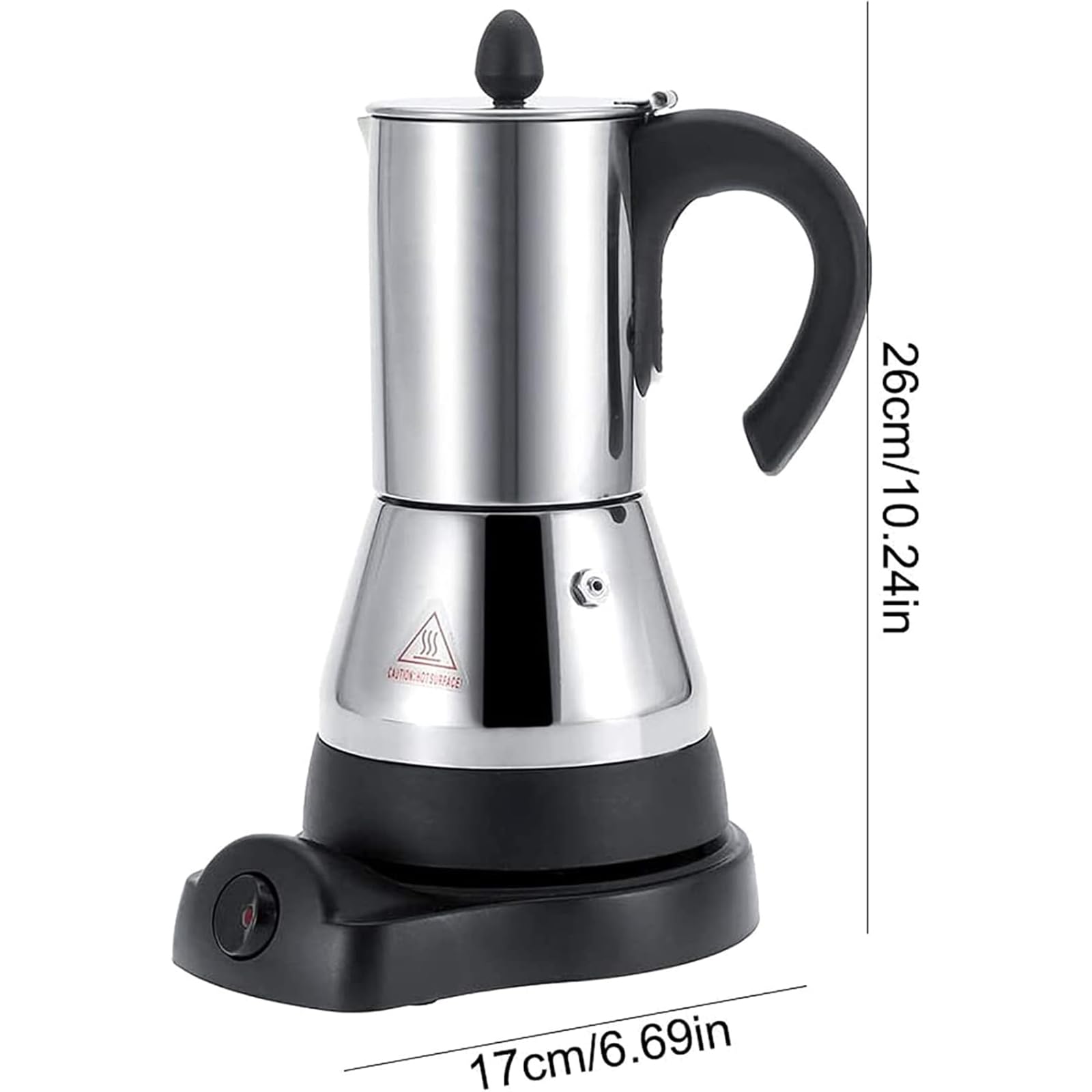 Electric Moka Pot, 300 Ml Di Percolatore Di Caffè Elettrico, Passano Automaticamente Per Mantenere La Modalità Calda, Valvola Per La Riduzione Della Pressione Di Sicurezza, Per L'ufficio Di Casa