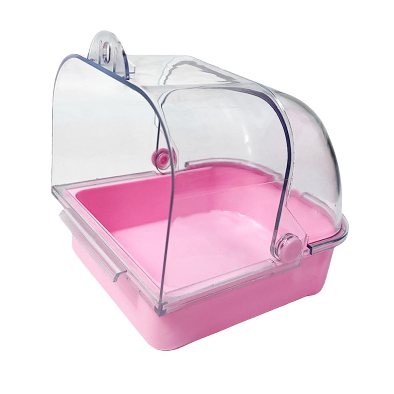CALANDIS™ Pet Bird Bath Box Hanging Caged Parrot Bathing Tub for Parakeets Small Birds Pink | Birdbaths | Bird & Wildlife Accessories | Yard, Garden & Outdoor Living-image-22