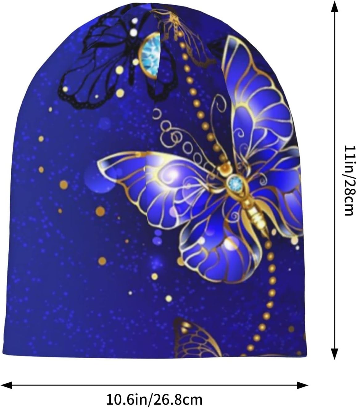 Butterfly Pattern Beanie Chemo Hat Cancer Headwear Knitted Hats Baggy Slouchy Scarf Cap for Adults Women Men - Image 2