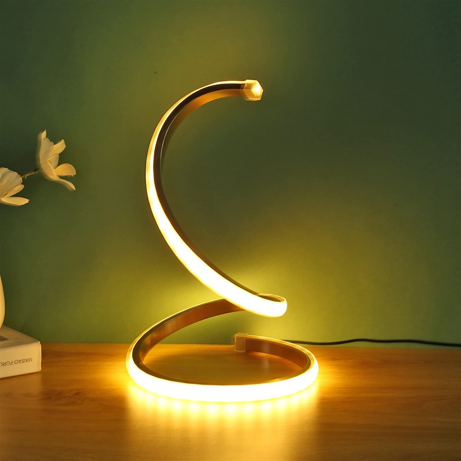 Lampa stołowa LED spiralna lampa stołowa USB Charge białe ciepłe światło z regulacją wysokości lampka nocna nocna nowoczesne korytarze oświetlenie imprezowe w sypialni Lampa stołowa LED(White Light)