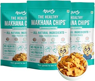 Makhana Chips | Tasty & High Protein Snacks | 30% Of Protein Needs | No Palm Oil, Cholesterol or Trans Fats | No Junk & Chemicals | 1 X 60g