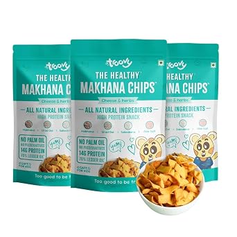 Healthy Makhana Chips Roasted Fox Nuts Snack, High Protein Low Calorie, Gluten Free & All Natural Crunchy Snack