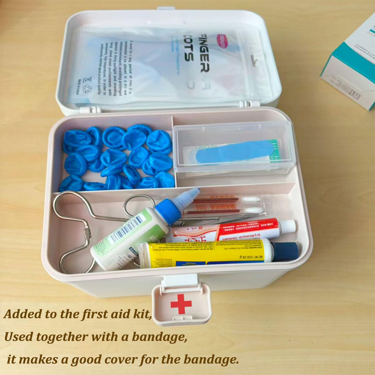 Große Einweg-Fingerlinge, aus Nitril, antiallergen, kein Puder, geeignet für Schönheit, Maniküre, Massage, elektronische Reparatur, 100 Stück (blau)