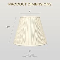 Vista 6 de Royal Designs Deep Empire - Pantalla plisada para lámpara, color beige, 6 x 12 x 9.25 pulgadas