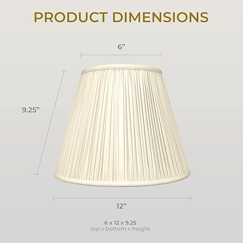 Vista 43 de Royal Designs Deep Empire - Pantalla plisada para lámpara, color beige, 9 x 18 x 14 pulgadas