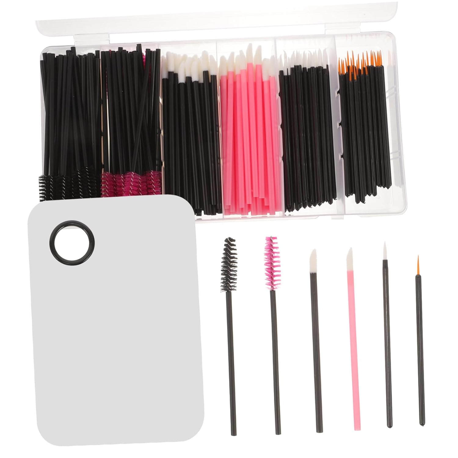 1set Portable Mini Makeup Tool Set of Makeup Brush Applicators for Eye Brow Lip Mascara Eyelash Extensions Professional and Travel-friendly