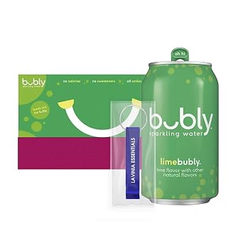 Bubly - Lavinia Essentials Bundle 20-Pack of Lime Flavored Sparkling Water 12 fl oz On-the-Go Aluminum Can + 1 Utility Prop.