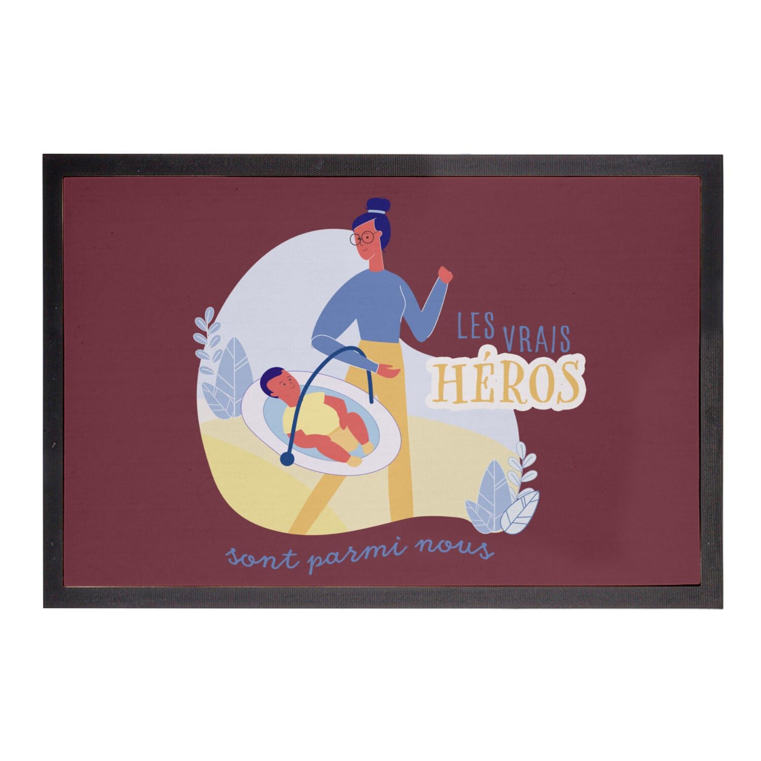 Paillasson Rouge Babysitter Maman le cadeau original de 60x40cm pour la fête des mères