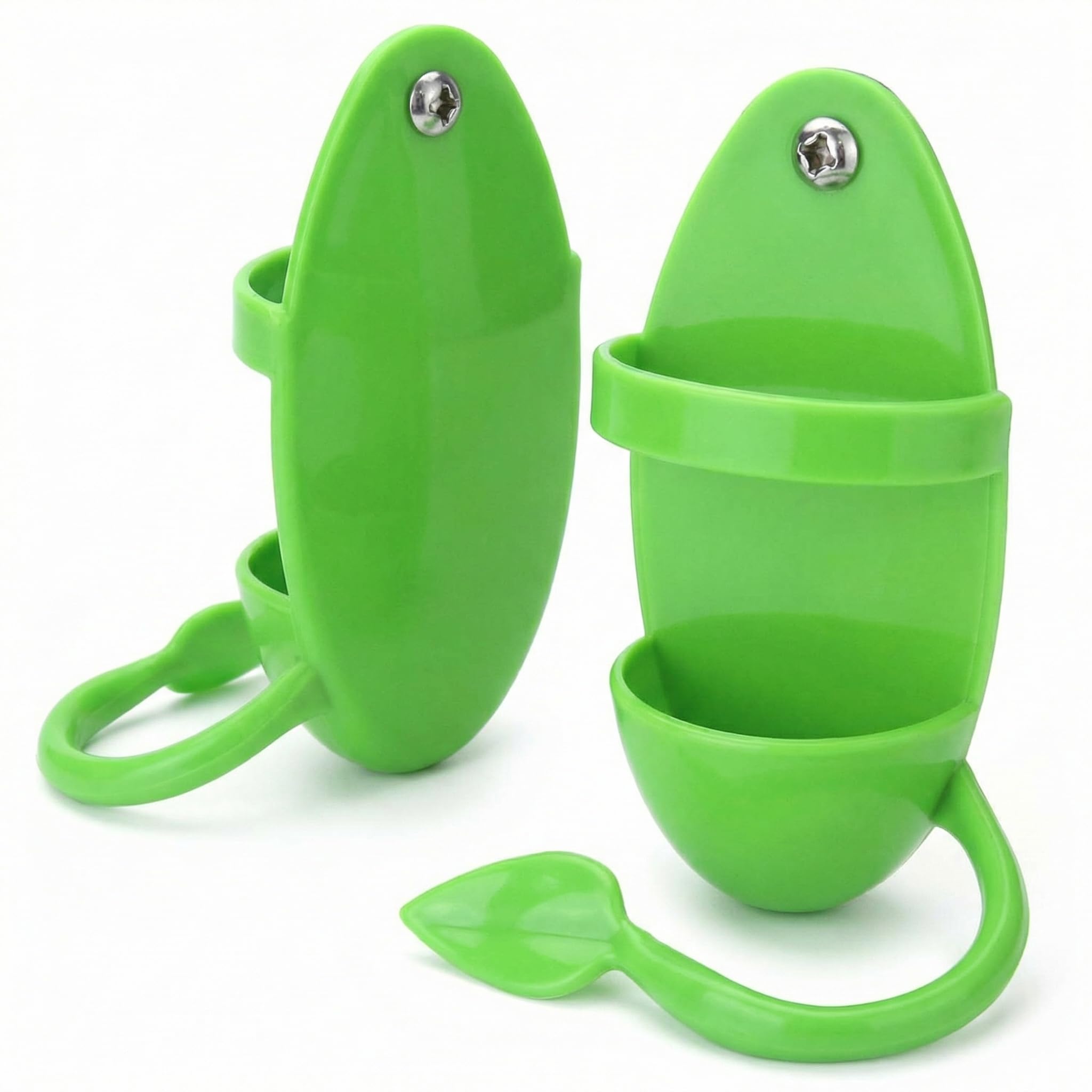 QWORK® 2Pcs Support pour os de seiche Oiseaux avec perchoir, mangeoire à Oiseaux pour mil/Fruits/légumes