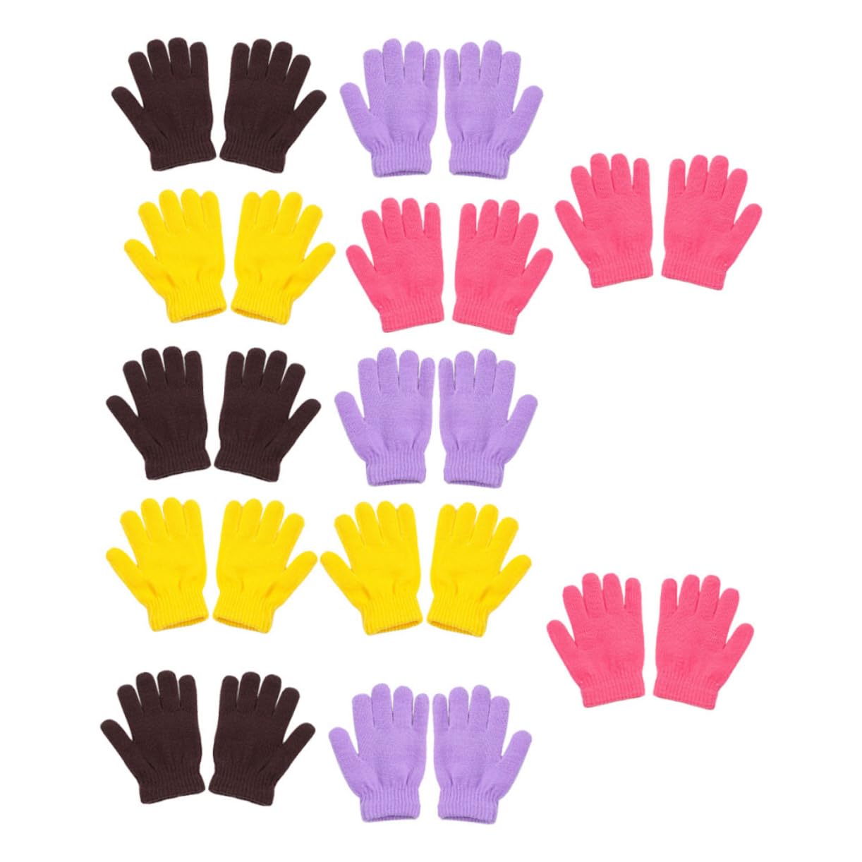 WOFASHPURET 12 Pairs Boys and Girls Winter Gloves Thicken Children Gloves Fingertips Warm Hand Protectors for Boys Girls (random)