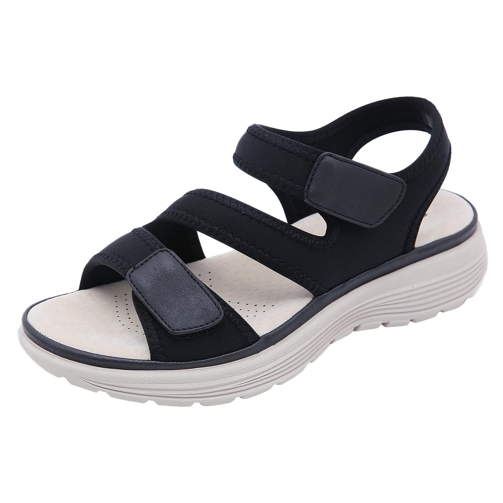 Cocila Mid Wedge Espadrillas Zeppadonna Sandali Sportivi Da Donna Con Tacco A Zeppa Leggero E Gancio Particolari Estivi Comodi Eleganti Scarpe Neri Bassi Estive Chiuse Bianche Nero Zeppe Blu