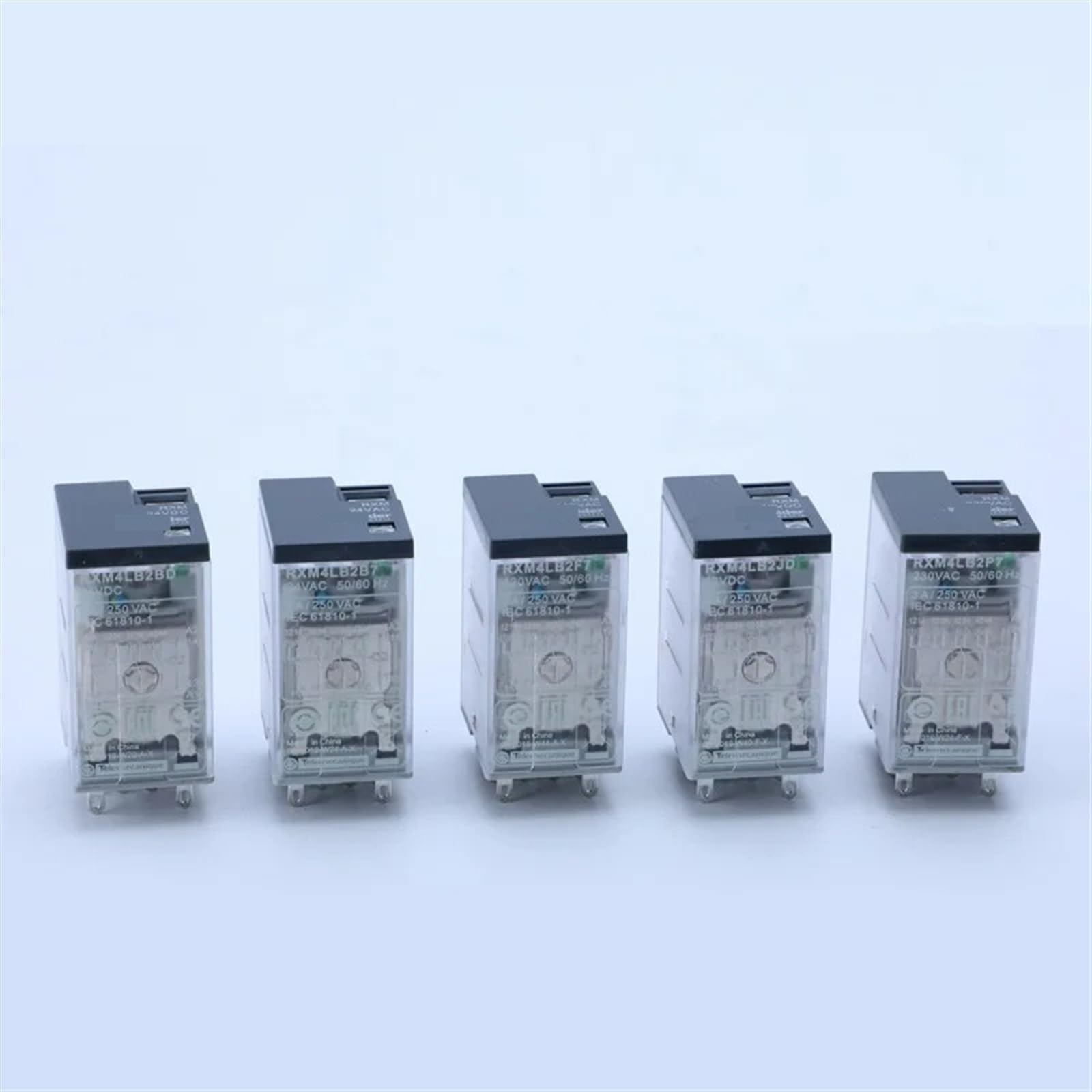 MOBYAT Relés enchufables en Miniatura RXM eléctricos con LED RXM4L 4CO 3A 12 VDC-110 VDC 24 VAC-230 Vac electromagnéticos 5 uds (Size : RXM4LB2B7 24AC)