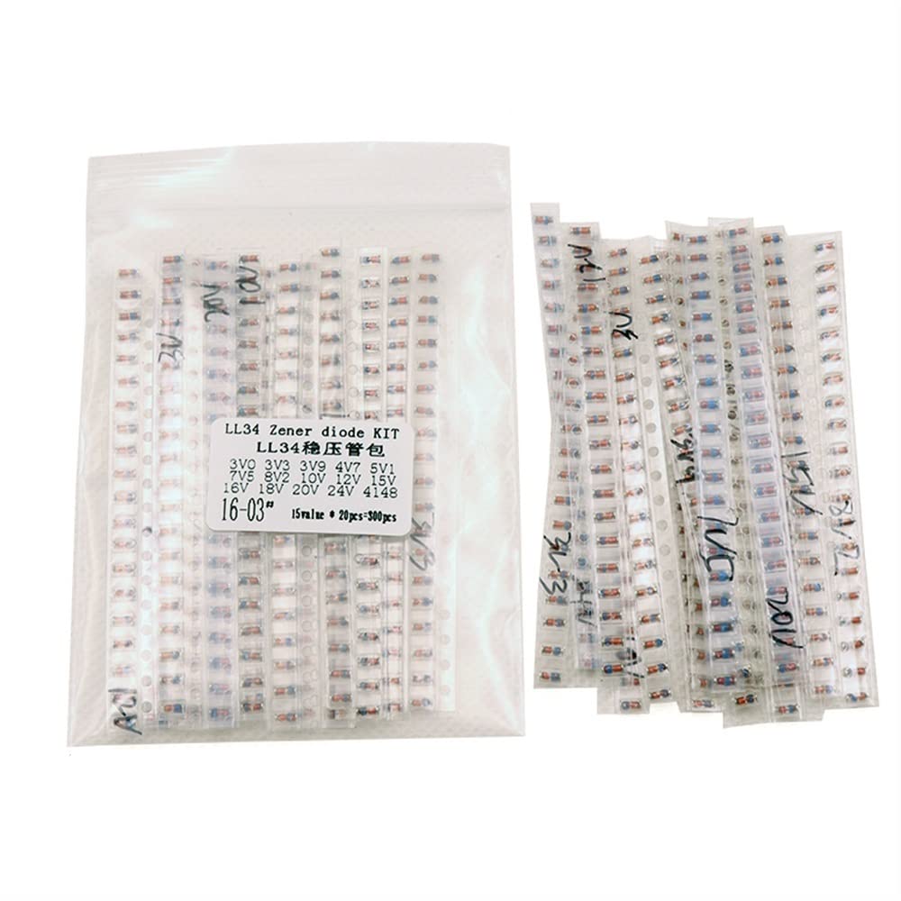 Paquet de diodes Zener LL34 SMD 1/2W 3v-24v 15 Types * 20 pièces = 300 pièces KIT 1N4148