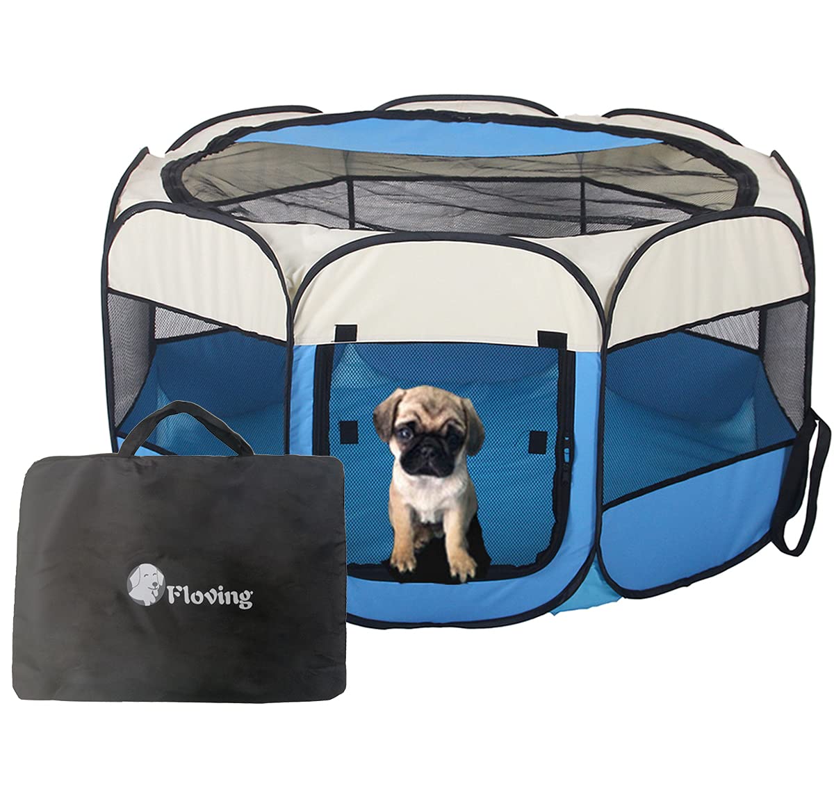 Plegable portátil Parque de Mascotas Uso en Interiores/Exteriores -8 Panel, Resistente al Agua (L:91 * 91 * 58CM)