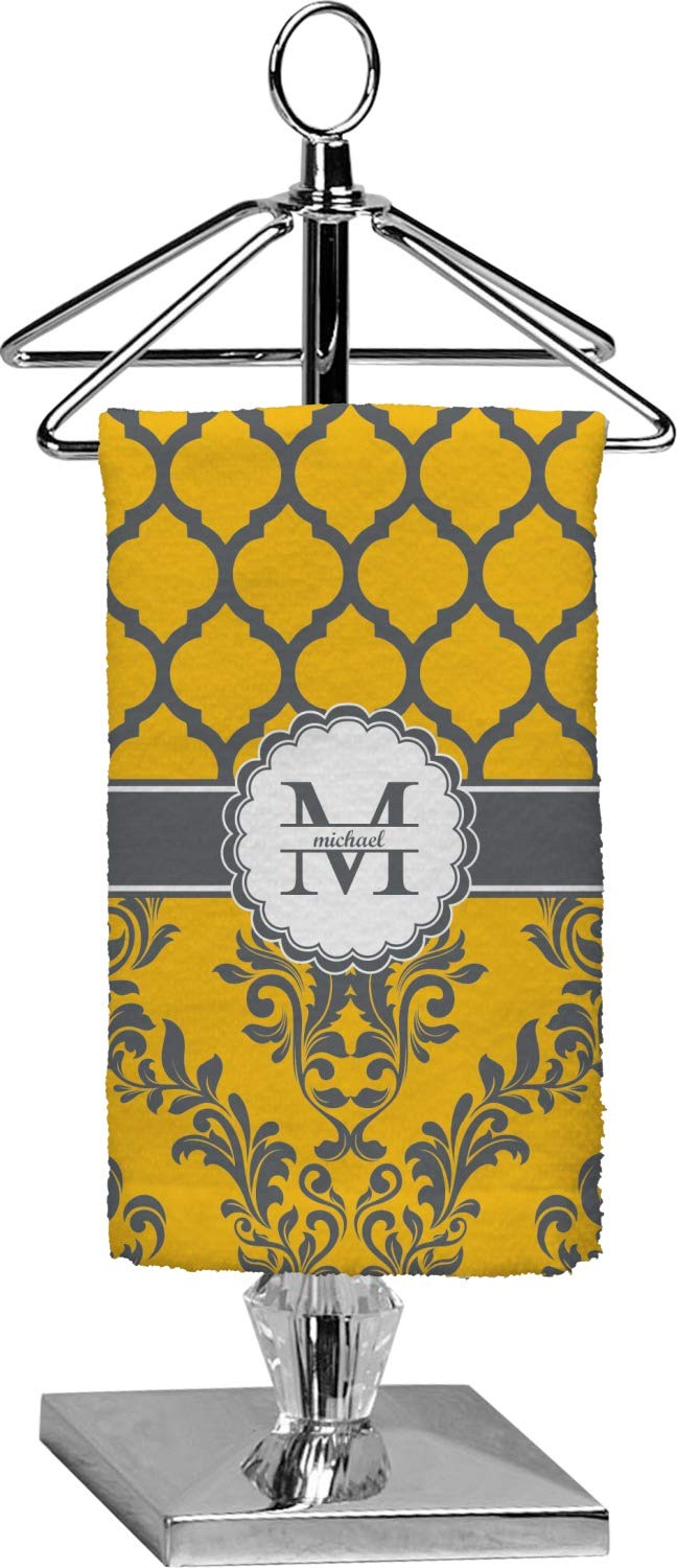 YouCustomizeIt Personalized Damask & Moroccan Finger Tip Towel - Full Print