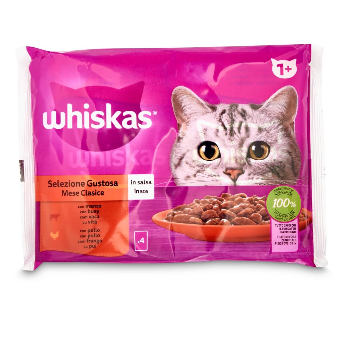 Whiskas Wet Cat Food Selection Classic 4x85g