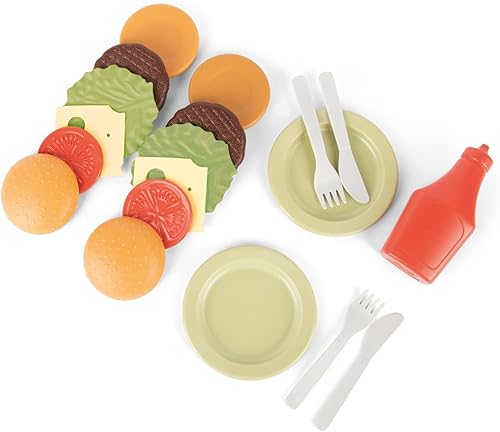 Miniatura 8 de Dantoy BIO Burger - Juego de comida de 19 piezas, platos y utensilios, cocina de simulación, juguetes de cocina realistas, plástico reciclado, niños