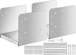 HomiShare 8"x 8" Post Base, 2Pcs Stainless Steel Post Anchor (Inner Size:7.8 x 7.48"), Adjustable Post Bracket Fits for 8"...