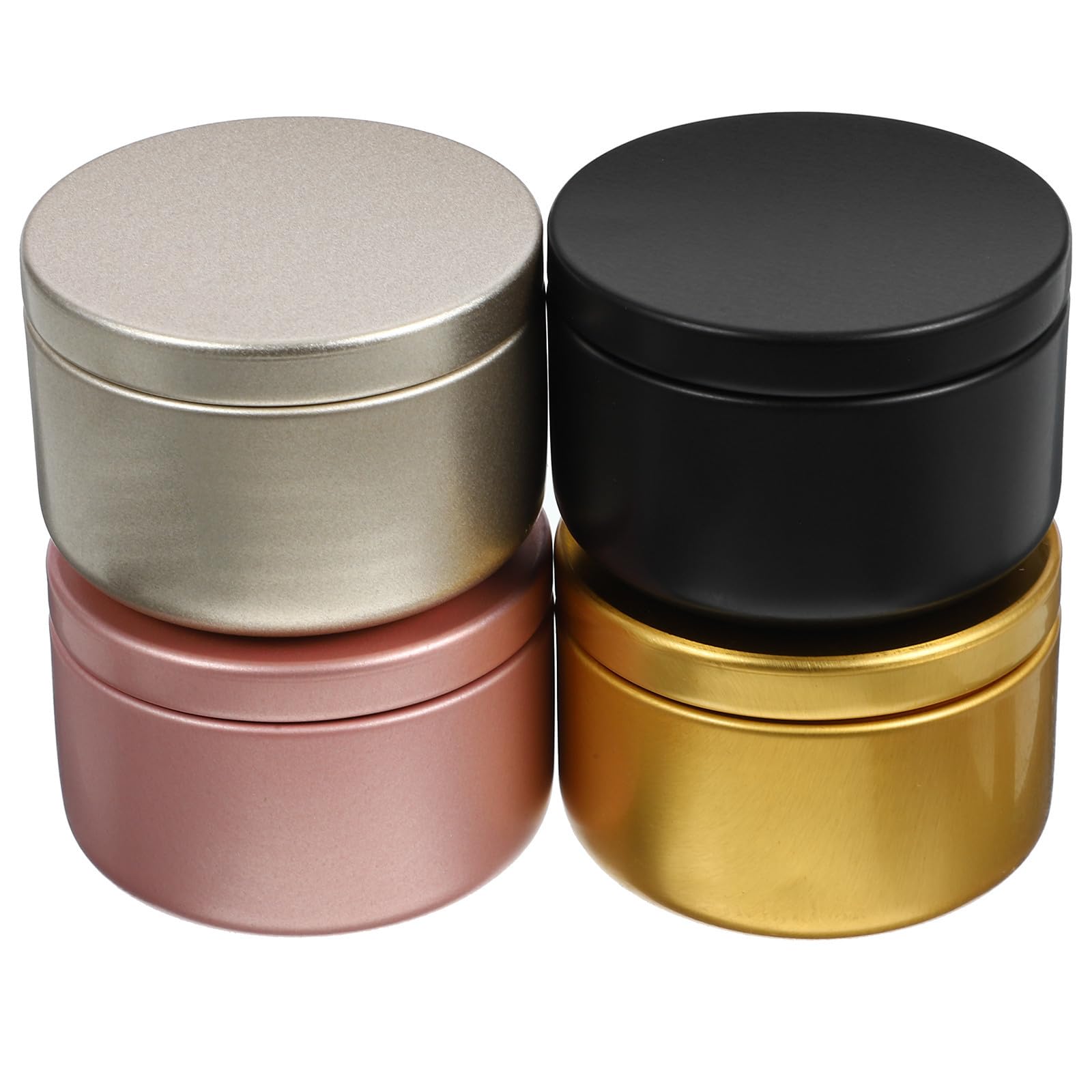 BESTonZON Set 24 Barattoli per Candele in Metallo 50Ml Contenitori Rotondi per Candele Fai da Te Barattoli Sigillati e Piccoli Oggetti Accessori per Creazioni Artigianali Casa