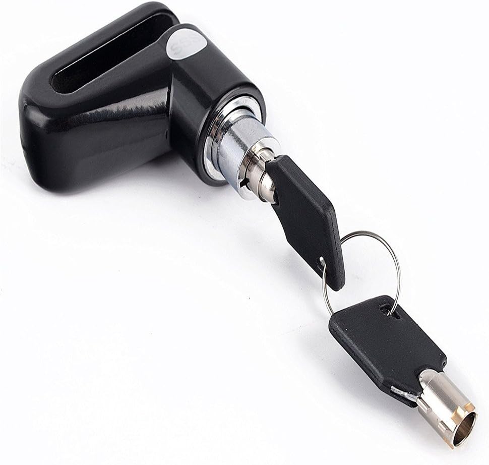 Anti-Theft Safety Security Motorcycle Bicycle Lock Steel Mountain Road MTB Bike Cycling Rotor Disc Brake Wheel Lock (Black)