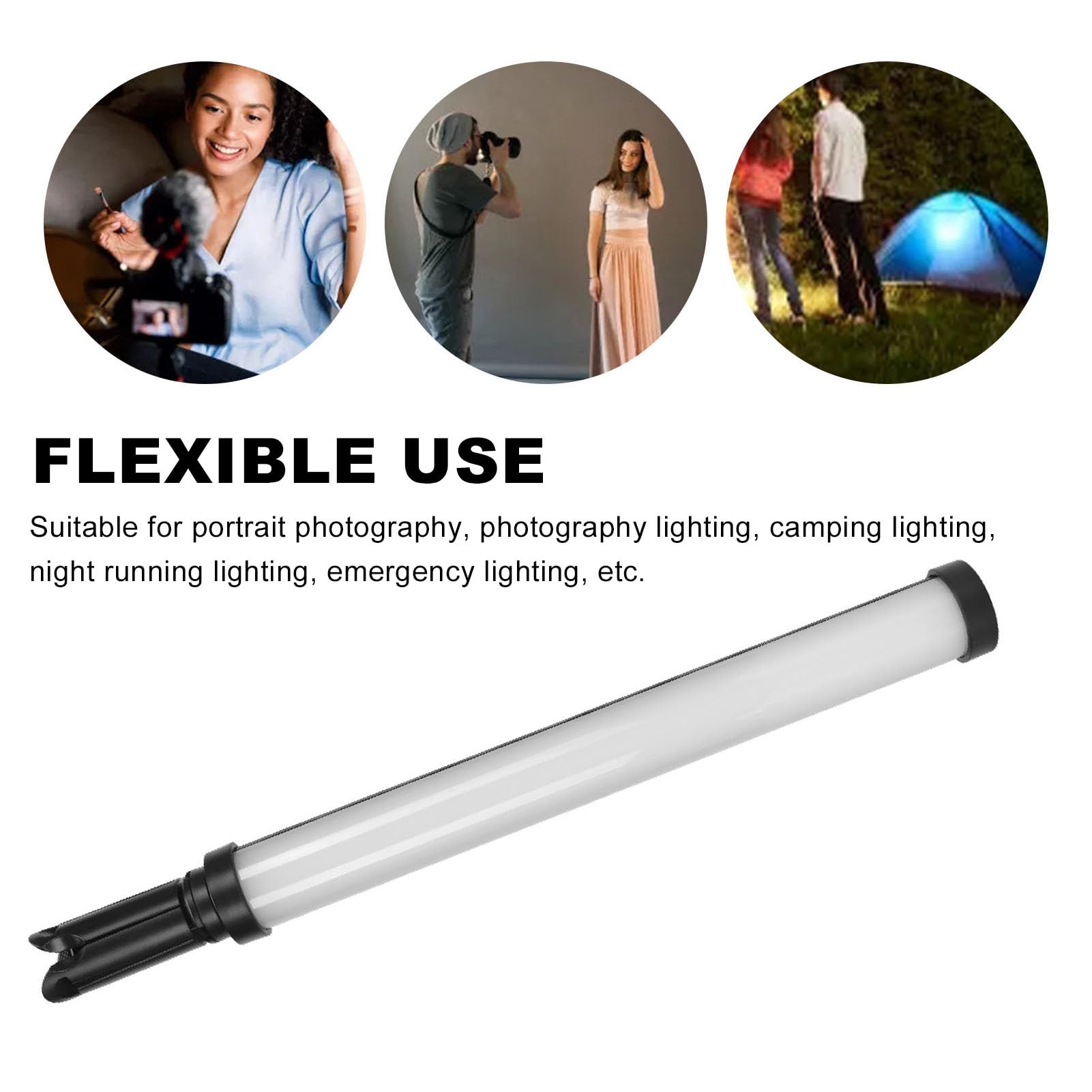 Vidéo Lumière LED RGB, Température de Couleur, 21 Effets, Bâton de Photographie à 360 Degrés, Trépied Léger Portable Inclus