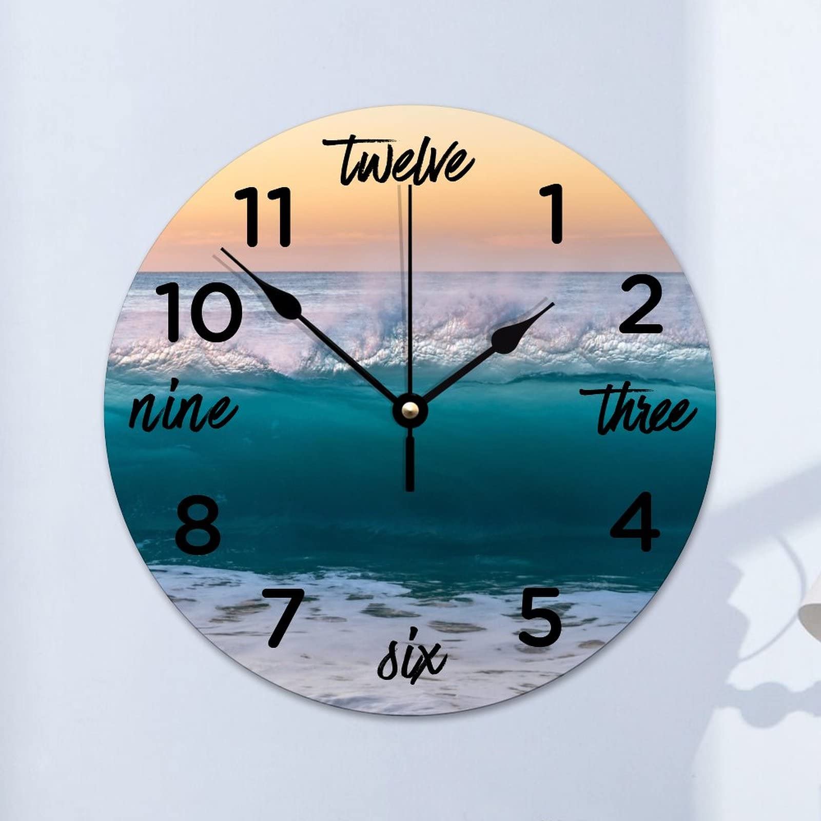 Horloge murale décoration d'intérieur moderne et ronde pour école