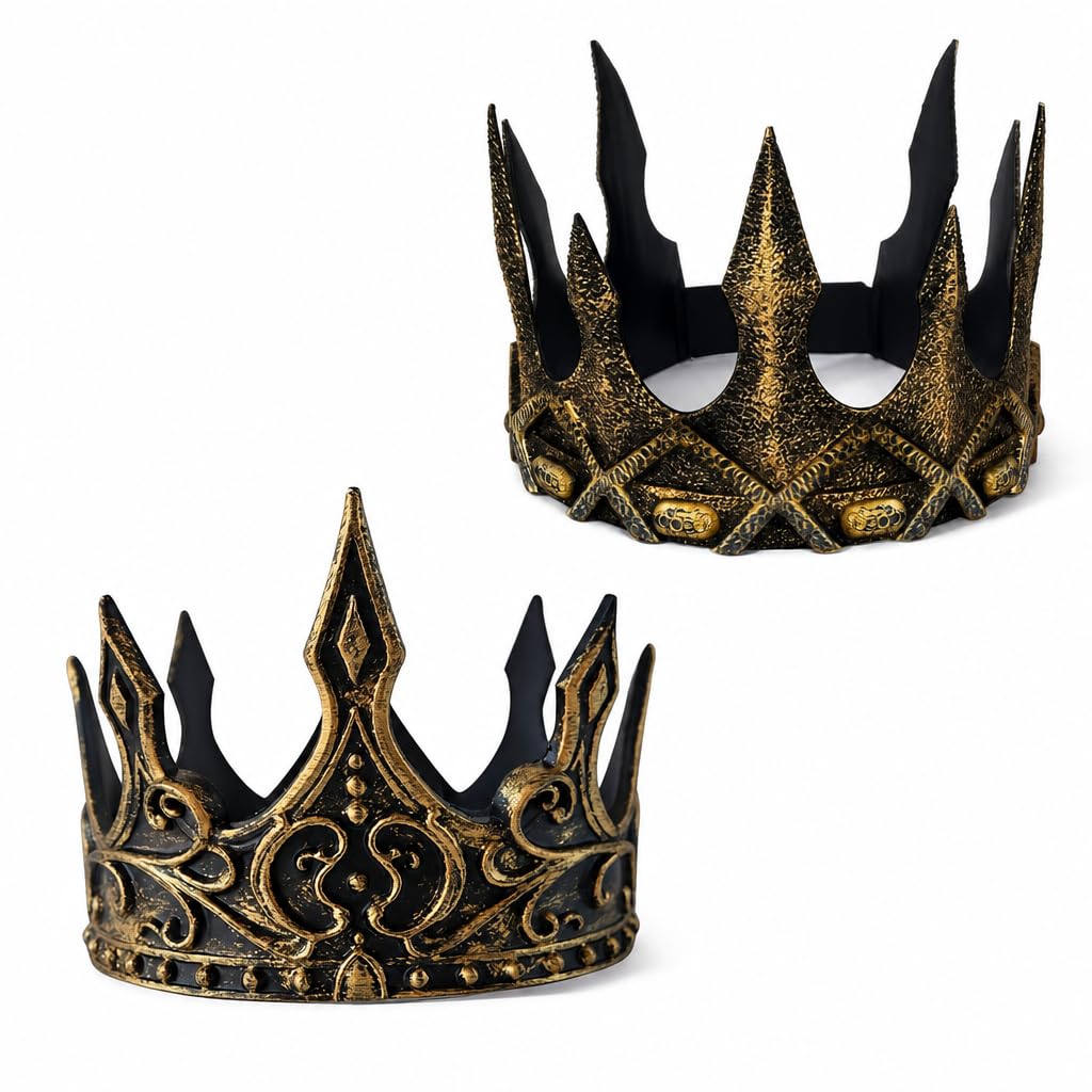 JeyFefv 2 Pcs King Crown,Adult Royal Headwear