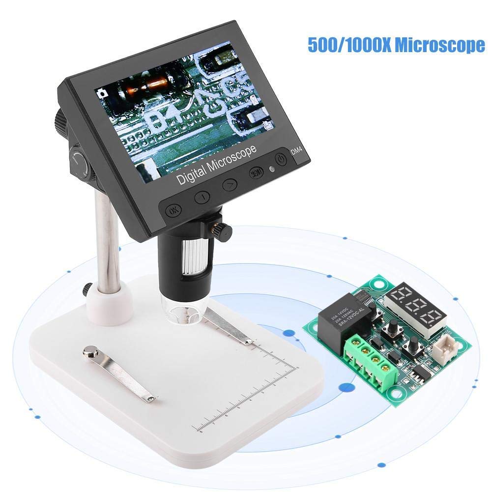 mikroskop 2 MP 500/1000X cyfrowy mikroskop elektroniczny 4,3" wyświetlacz lupa ze światłem LED Pcb lupa