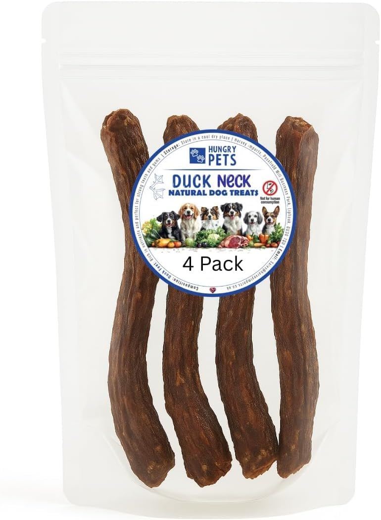 Duck Necks 4 Pack – Natural Dog Treats Chews, Grain Free, High Protein