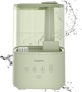 FABULETTA Cool and Warm Mist Humidifier for Bedroom Large Room Last Up to 45H with 3 Adjustable Mist Levels Quiet Ultrasonic Air Humidifier Essential Oil Diffuser for Baby Nursery Plants Top Fill4.5L