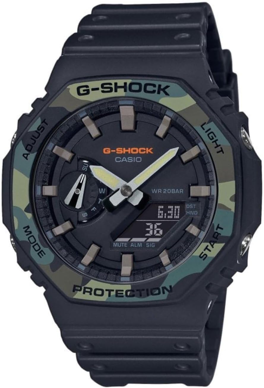 Unisex 45.00mm Quartz Watch with Black Analogue dial and Black Resin Strap GA-2100SU-1AER