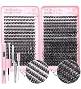 Boahankuke 640 PCS Lash Clusters Kit DIY Lash Extension Kit D Curl Volume Eyelash Extensions Indi...