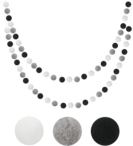 Miniatura 8 de GCQQ Guirnalda de pompones de 2 unidades, color amarillo y azul, decoración de guirnalda de pompones de 16.4 pies de largo, guirnaldas grandes de