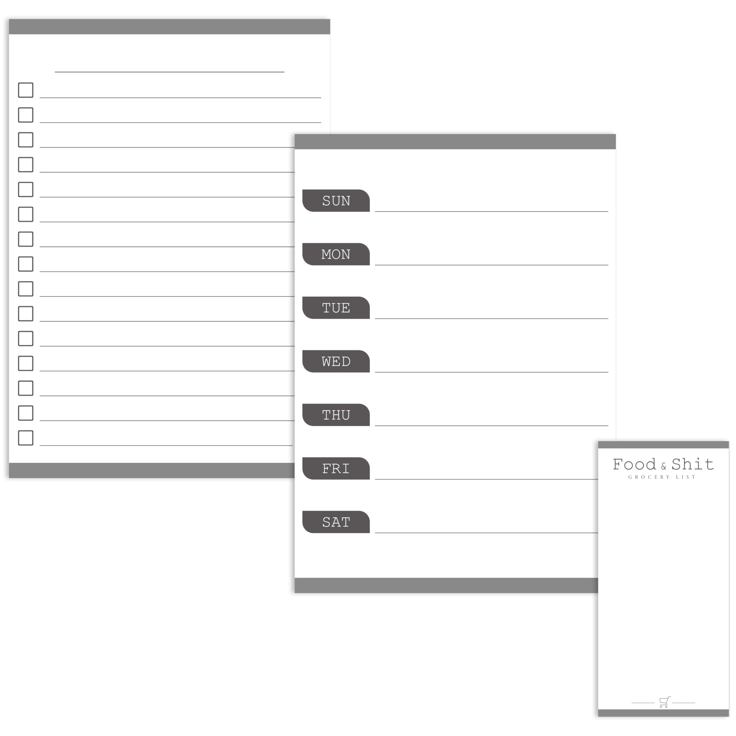 Magnetic Weekly Calendar, 3 Piece Wipe Clean Weekly Planner, Notes, Shopping List and To Do List, Wipe Clean Planning Organisers for Fridge, Family, Kitchen, Office, Classroom