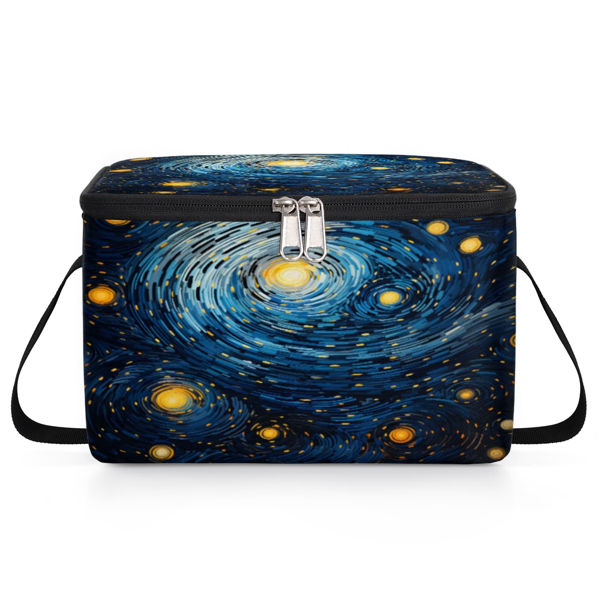 GzLeyigou Abstract Nebula Lunch Bags for Women Men 9 Cans, Hot & Cold Food Delivery Bag Insulated Grocery Bag Insulated Lunch Box Night Sky Cooler Bag for Office Work Picnic Beach