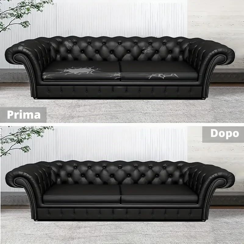 Pelle Adesiva per Riparazioni per Divani 300x40 cm | LEATHERPATCH (Nero)