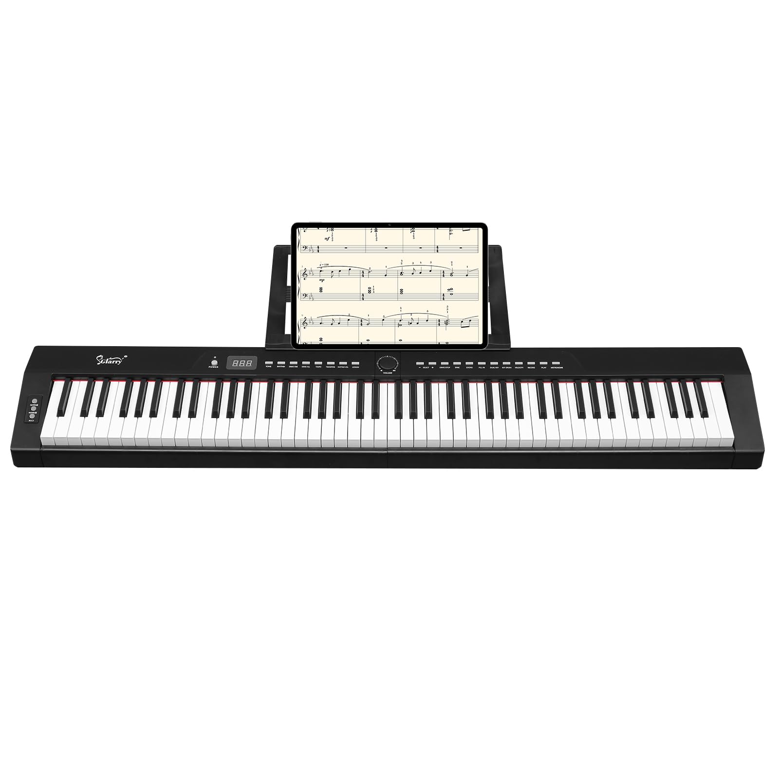 Bonnlo Piano Numérique avec 88 Touches Lestées, Clavier de Piano Semi-Lesté pour Débutants avec Pédale de Sustain, Adaptateur Secteur, Piano Électrique Cadeau pour Enfants et Adultes, Noir